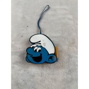 Vintage Smurfs AM Transistor Radio Portable Blue Peyo - Works - Missing Cover